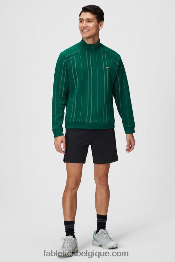le go-to 1/4 zip 186 Hommes Fabletics 404P0T3604 bande de texture vert fairway
