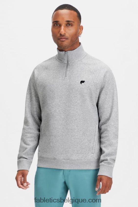le go-to 1/4 zip 187 Hommes Fabletics 404P0T3606 gris chiné classique