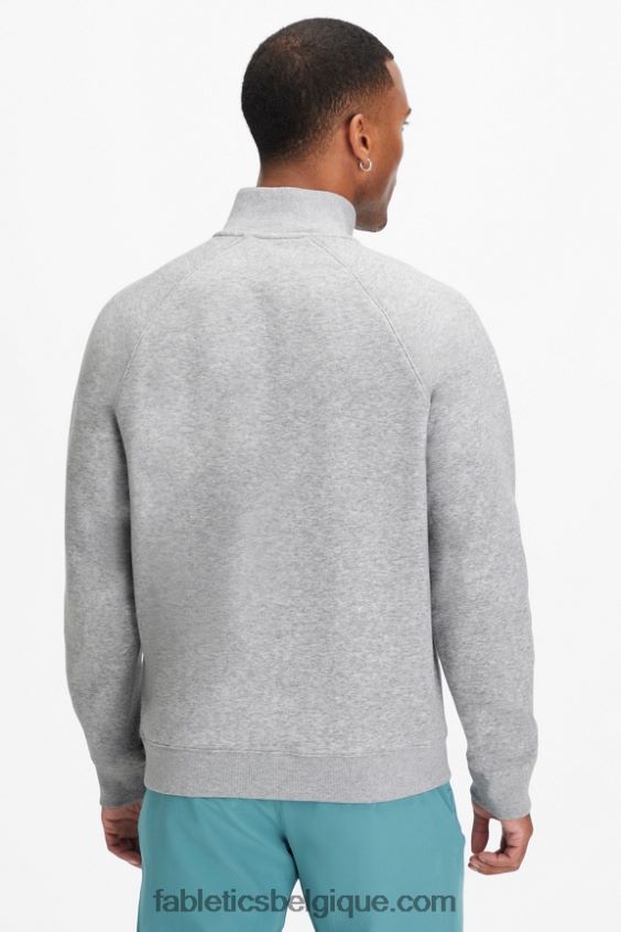 le go-to 1/4 zip 187 Hommes Fabletics 404P0T3606 gris chiné classique