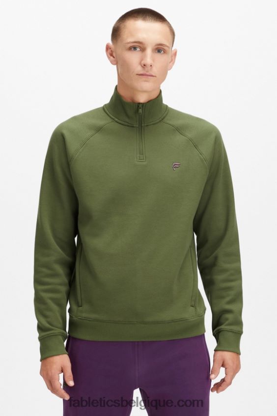 le go-to 1/4 zip 188 Hommes Fabletics 404P0T3610 mousse noire