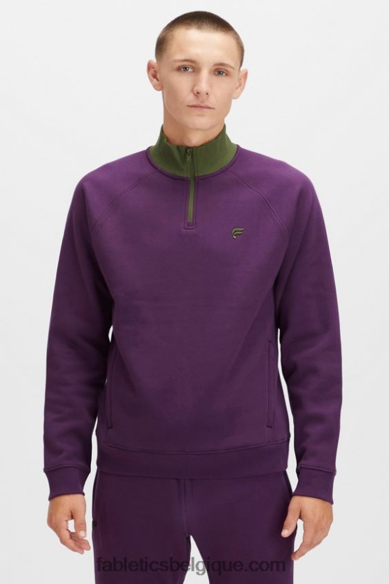 le go-to 1/4 zip 188 Hommes Fabletics 404P0T3612 vin chaud/mousse noire multi