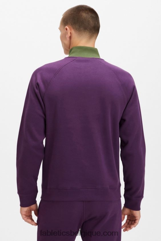 le go-to 1/4 zip 188 Hommes Fabletics 404P0T3612 vin chaud/mousse noire multi