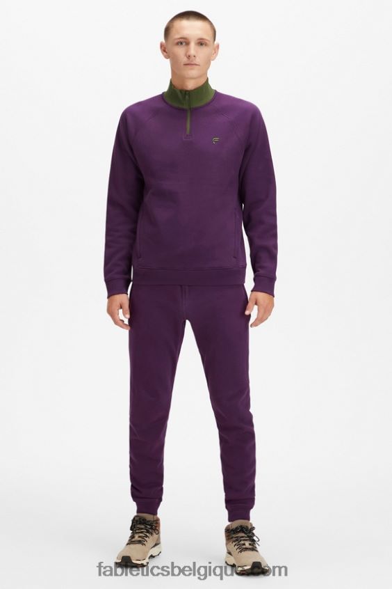 le go-to 1/4 zip 188 Hommes Fabletics 404P0T3612 vin chaud/mousse noire multi