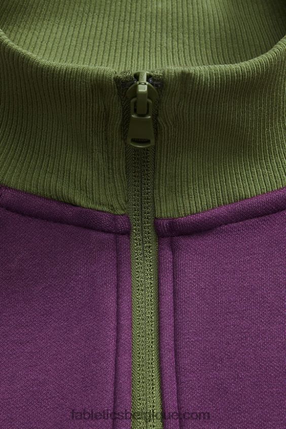 le go-to 1/4 zip 188 Hommes Fabletics 404P0T3612 vin chaud/mousse noire multi
