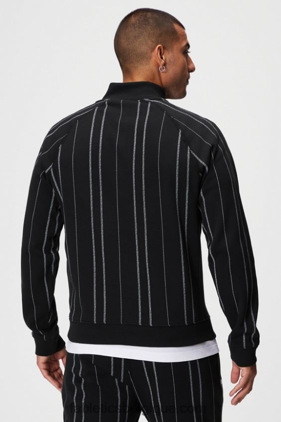 le go-to 1/4 zip 188 Hommes Fabletics 404P0T3613 bande texturée noire