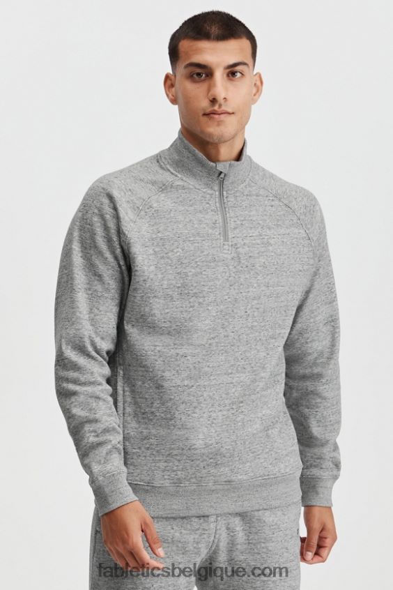 le go-to 1/4 zip 188 Hommes Fabletics 404P0T3614 htr gris moyen