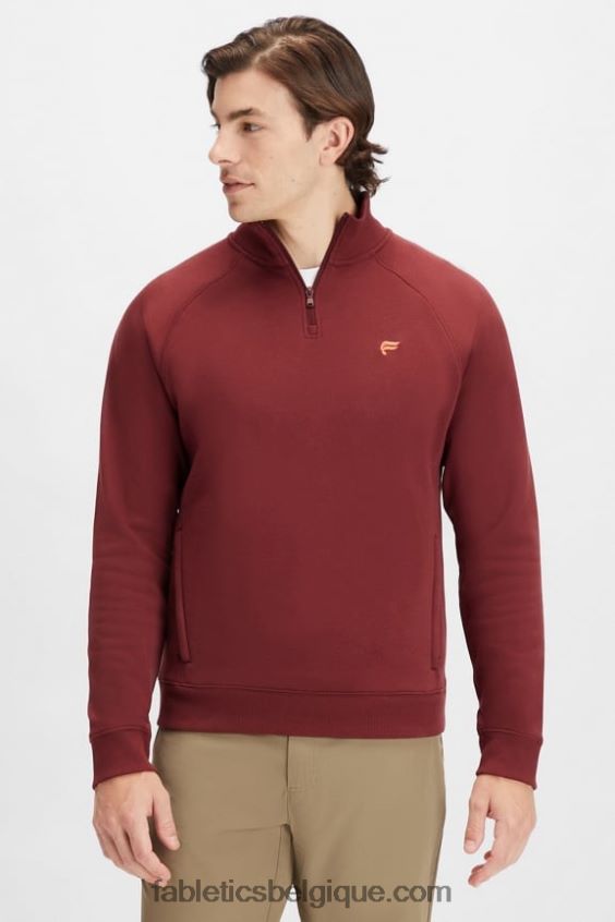 le go-to 1/4 zip 189 Hommes Fabletics 404P0T3619 sang de boeuf