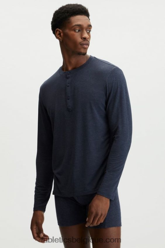 le henley en tricot restauré Hommes Fabletics 404P0T3628 marine classique