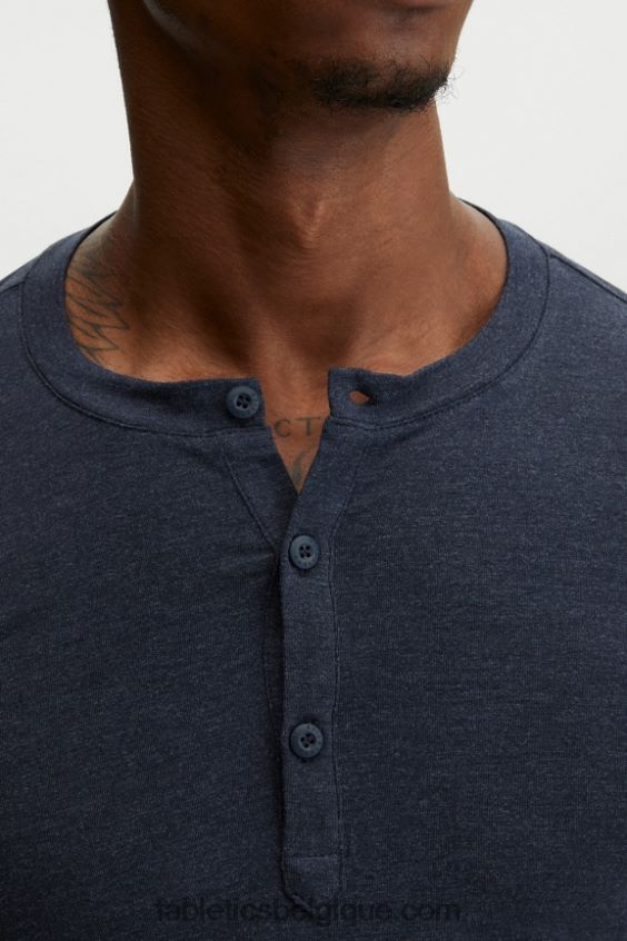 le henley en tricot restauré Hommes Fabletics 404P0T3628 marine classique