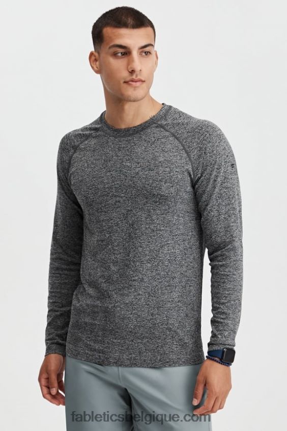 le t-shirt à manches longues de la journée d'entraînement Hommes Fabletics 404P0T3561 htr gris foncé