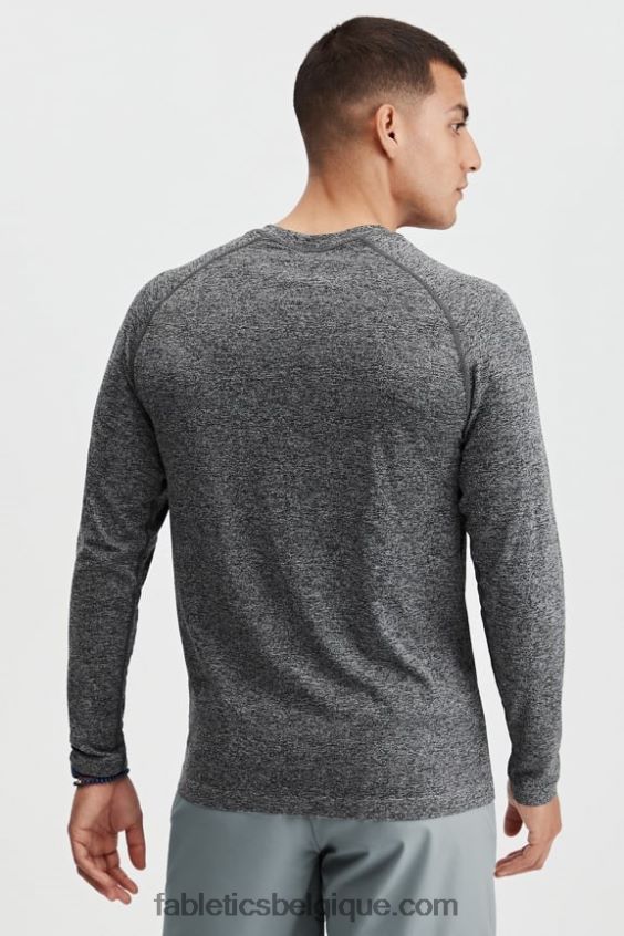 le t-shirt à manches longues de la journée d\'entraînement Hommes Fabletics 404P0T3561 htr gris foncé
