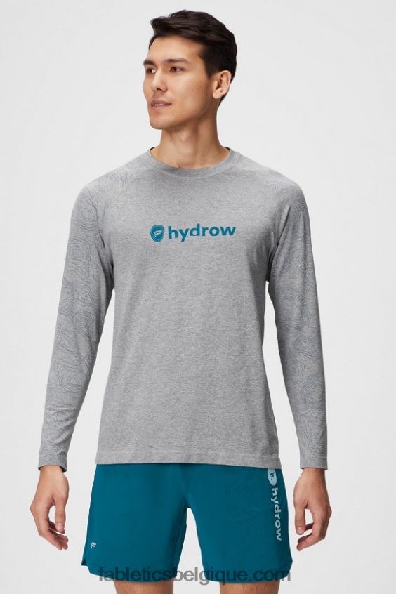 le t-shirt à manches longues de la journée d'entraînement Hommes Fabletics 404P0T3562 hydrow gris moyen htr