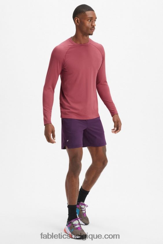 le t-shirt à manches longues de la journée d\'entraînement Hommes Fabletics 404P0T3564 bois de rose