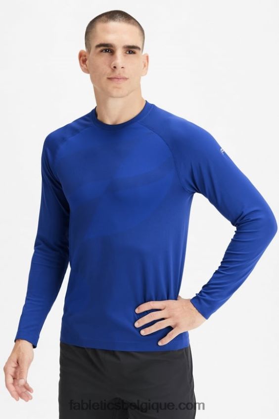 le t-shirt à manches longues de la journée d'entraînement Hommes Fabletics 404P0T3565 abstrait bleu français f