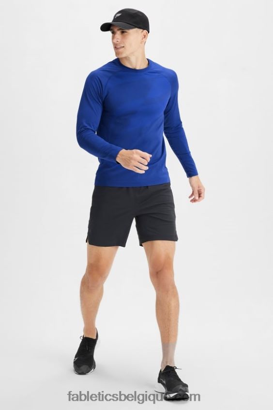 le t-shirt à manches longues de la journée d\'entraînement Hommes Fabletics 404P0T3565 abstrait bleu français f
