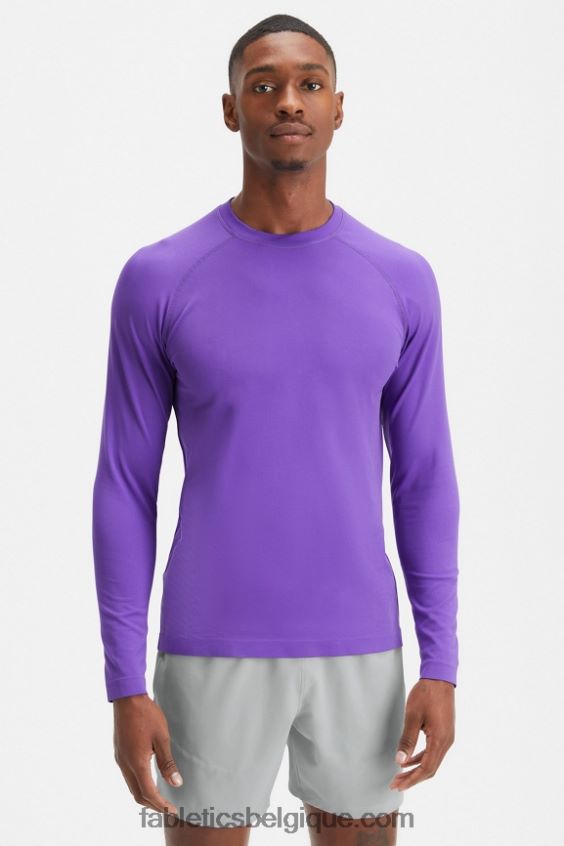 le t-shirt à manches longues de la journée d'entraînement Hommes Fabletics 404P0T3566 suif violet