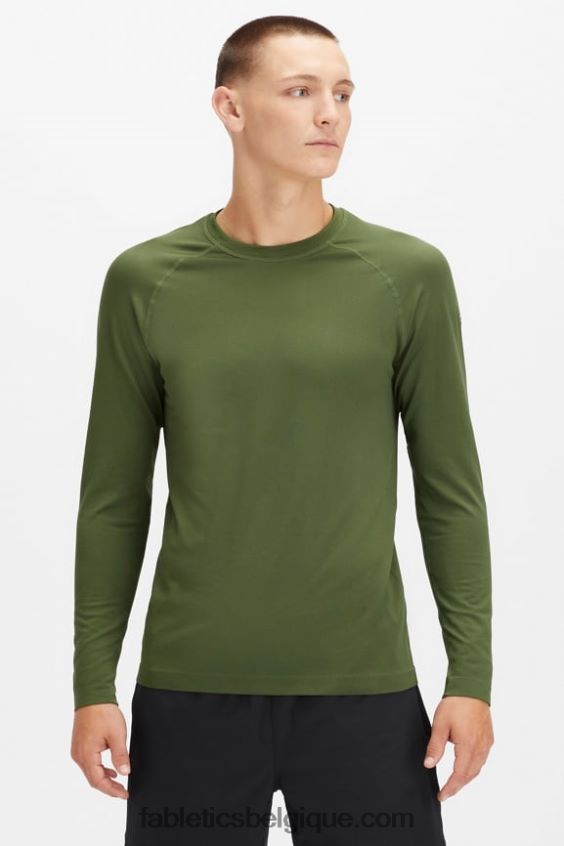 le t-shirt à manches longues de la journée d\'entraînement Hommes Fabletics 404P0T3570 mousse noire