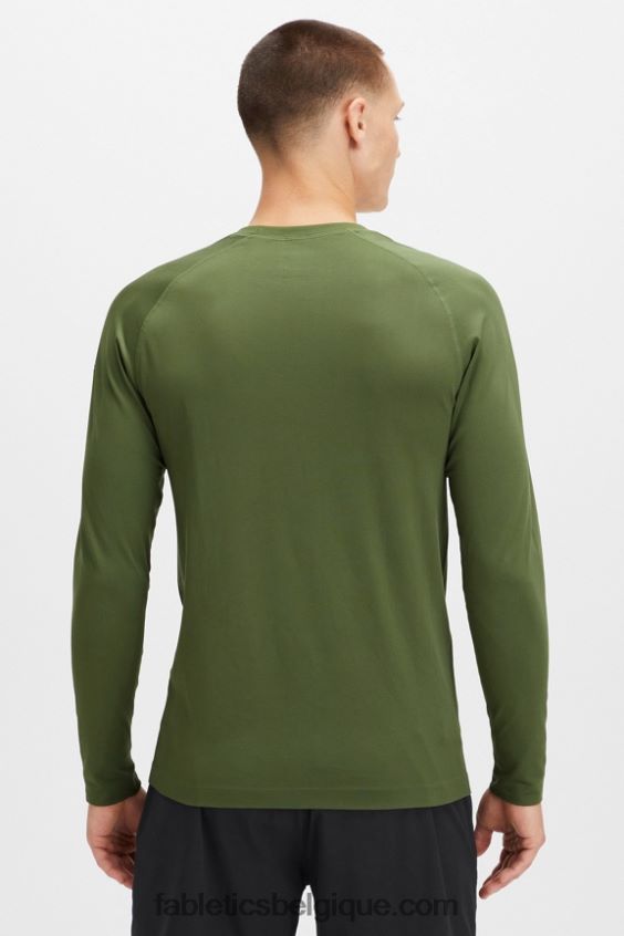 le t-shirt à manches longues de la journée d\'entraînement Hommes Fabletics 404P0T3570 mousse noire