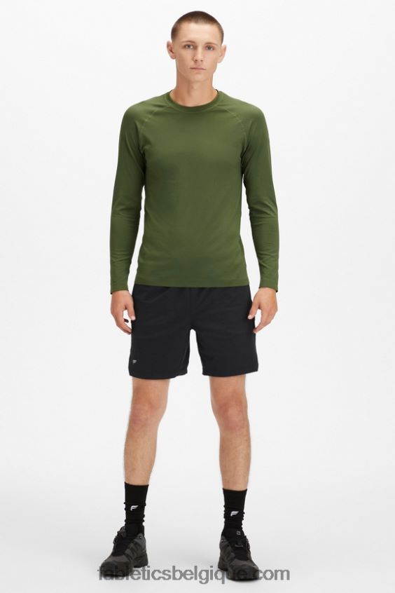 le t-shirt à manches longues de la journée d\'entraînement Hommes Fabletics 404P0T3570 mousse noire