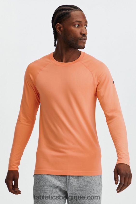 le t-shirt à manches longues de la journée d'entraînement Hommes Fabletics 404P0T3572 abricot frais