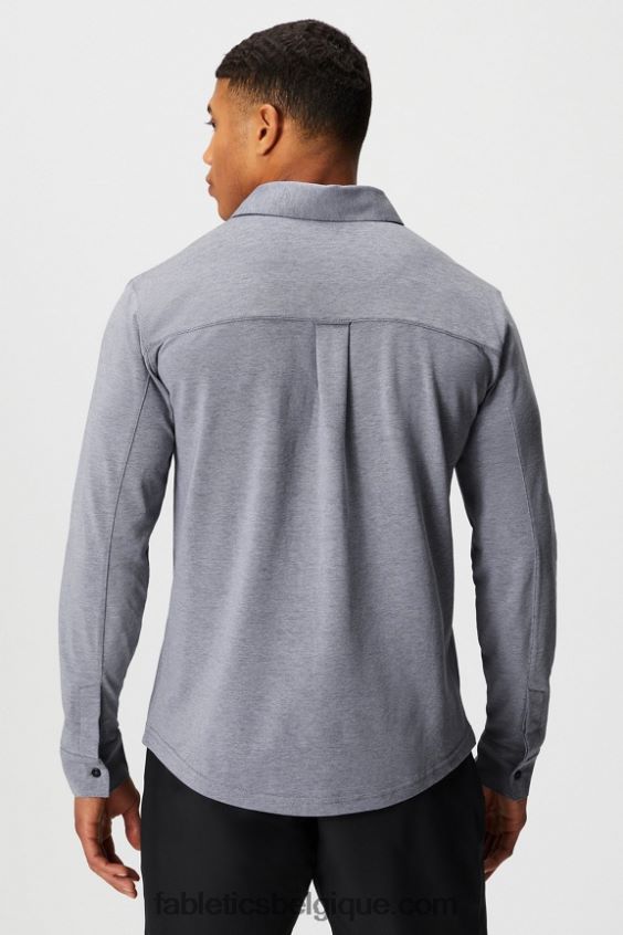 le tableau de bord à manches longues boutonné Hommes Fabletics 404P0T3580 bruyère bleu marine profond