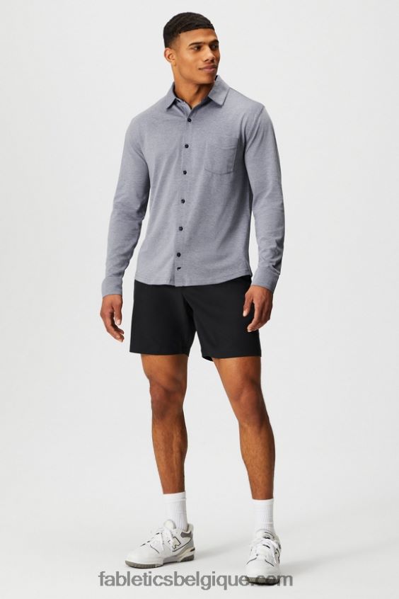 le tableau de bord à manches longues boutonné Hommes Fabletics 404P0T3580 bruyère bleu marine profond