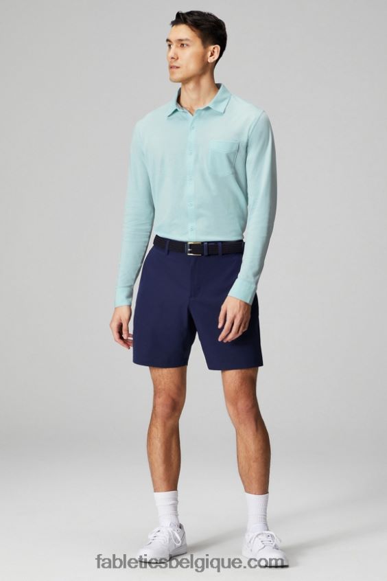le tableau de bord à manches longues boutonné Hommes Fabletics 404P0T3582 bleu nordique chiné