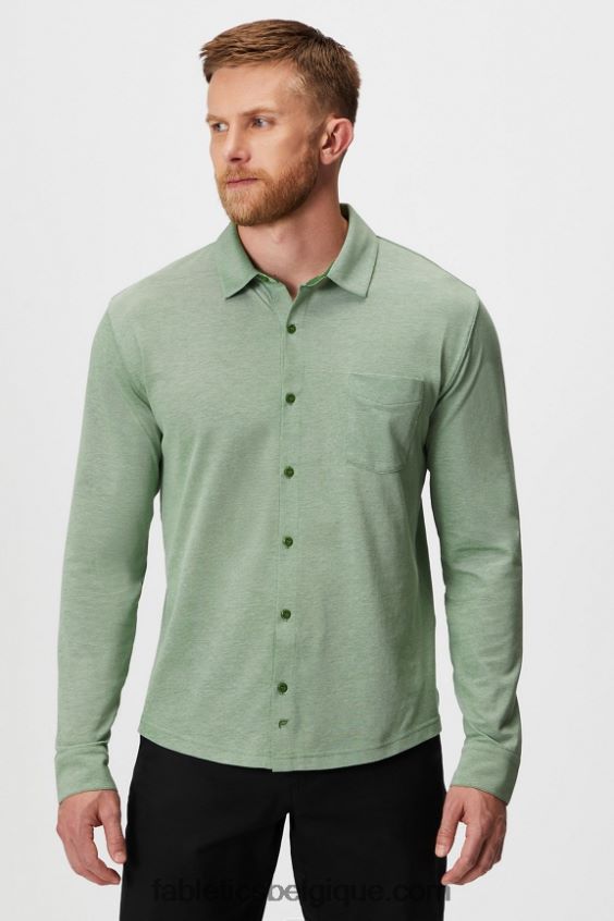 le tableau de bord à manches longues boutonné Hommes Fabletics 404P0T3583 bruyère néo olive