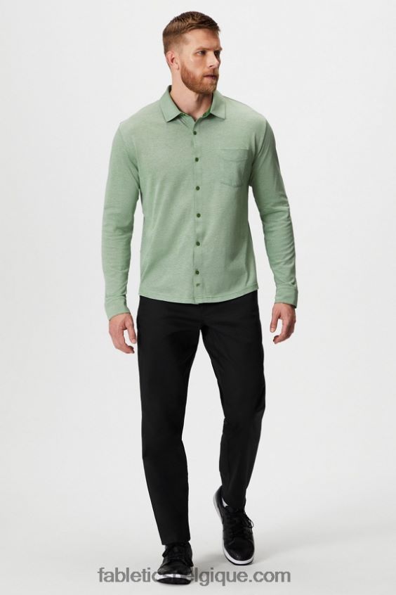 le tableau de bord à manches longues boutonné Hommes Fabletics 404P0T3583 bruyère néo olive