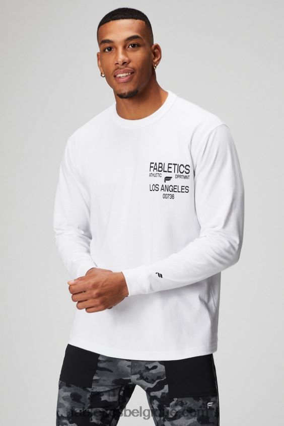 le tee-shirt r&r ls Hommes Fabletics 404P0T3602 t-shirt blanc