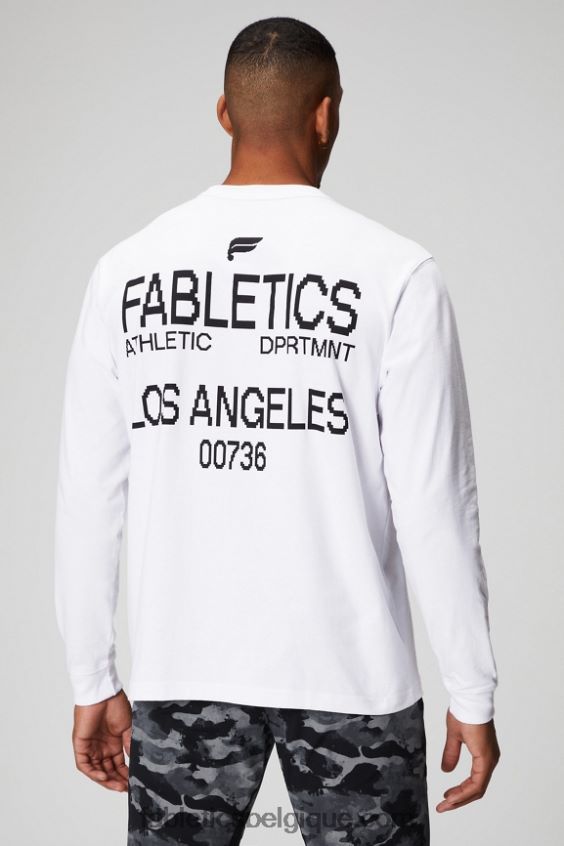 le tee-shirt r&r ls Hommes Fabletics 404P0T3602 t-shirt blanc