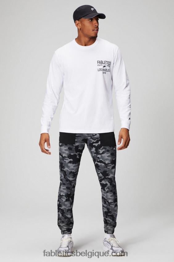 le tee-shirt r&r ls Hommes Fabletics 404P0T3602 t-shirt blanc