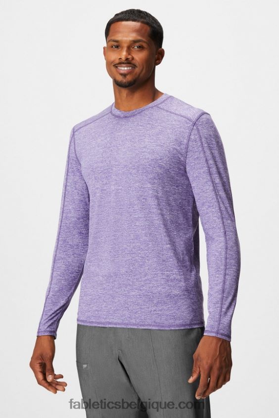 sous-gommage à manches longues de tous les jours Hommes Fabletics 404P0T3586 bruyère ultraviolette