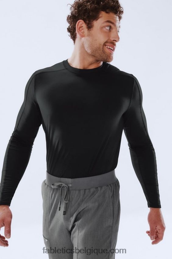 sous-gommage à manches longues de tous les jours Hommes Fabletics 404P0T3587 noir
