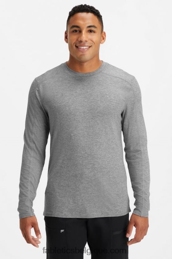 sous-gommage à manches longues de tous les jours Hommes Fabletics 404P0T3589 gris chiné