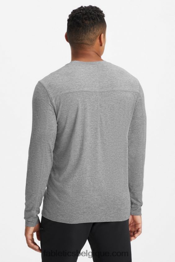 sous-gommage à manches longues de tous les jours Hommes Fabletics 404P0T3589 gris chiné