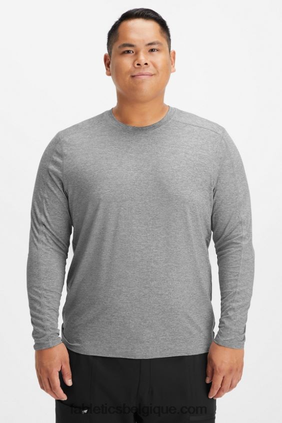 sous-gommage à manches longues de tous les jours Hommes Fabletics 404P0T3590 gris chiné