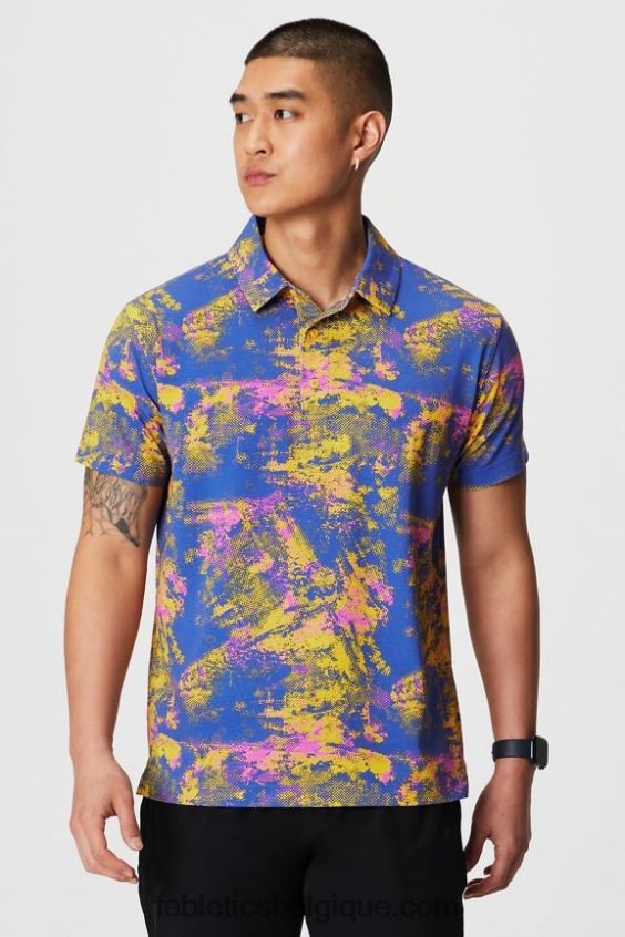 le polo 24-7 171 Hommes Fabletics 404P0T3424 bruit ambiant jaune coucher de soleil