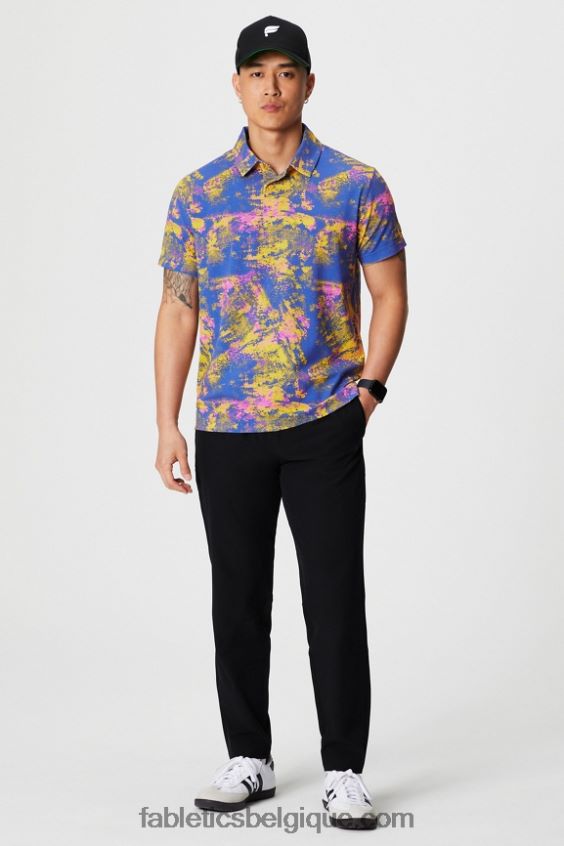 le polo 24-7 171 Hommes Fabletics 404P0T3424 bruit ambiant jaune coucher de soleil