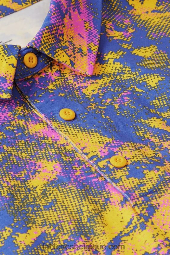 le polo 24-7 171 Hommes Fabletics 404P0T3424 bruit ambiant jaune coucher de soleil
