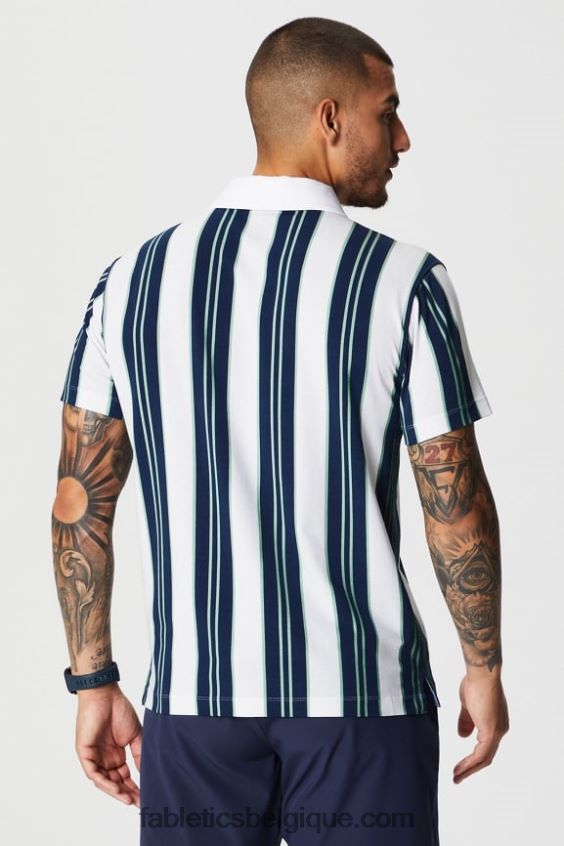 le polo 24-7 171 Hommes Fabletics 404P0T3426 rayures mulligan marine collégiale