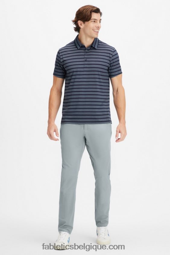 le polo 24-7 172 Hommes Fabletics 404P0T3433 rayure secrète bleu marine classique