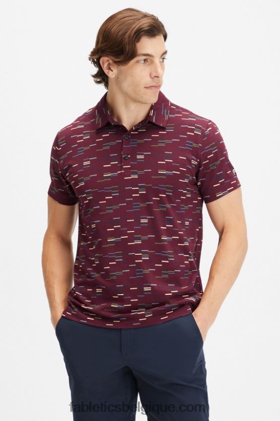 le polo 24-7 173 Hommes Fabletics 404P0T3436 merlot finement rayé