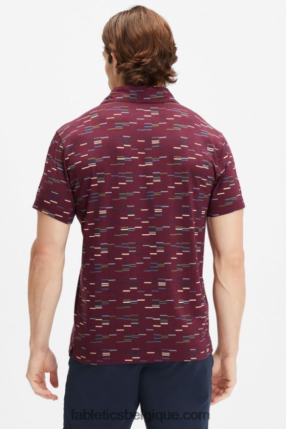 le polo 24-7 173 Hommes Fabletics 404P0T3436 merlot finement rayé
