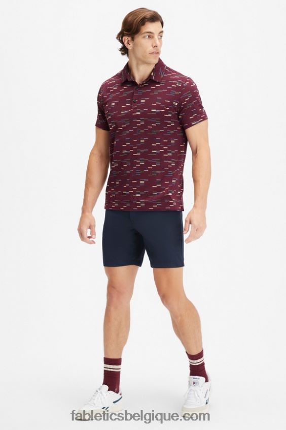 le polo 24-7 173 Hommes Fabletics 404P0T3436 merlot finement rayé