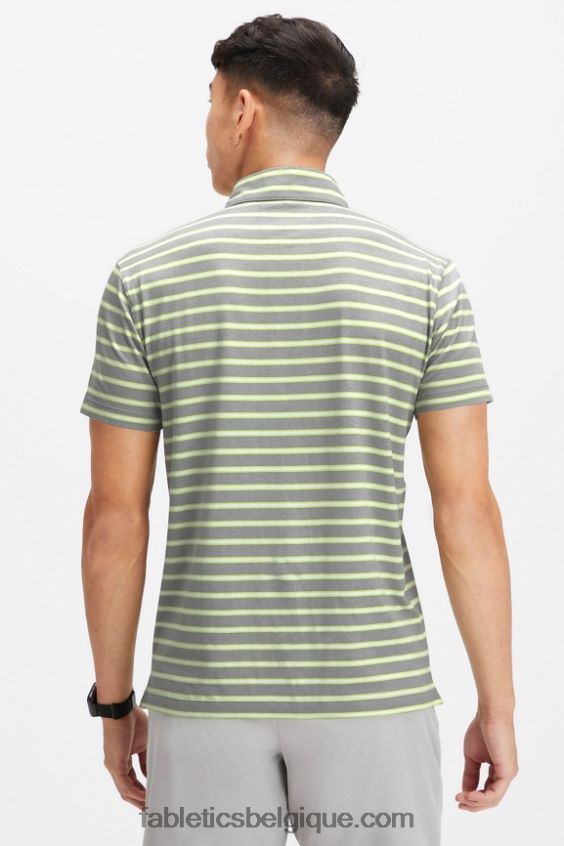 le polo 24-7 173 Hommes Fabletics 404P0T3437 rayure d\'ombre de chaux délavée