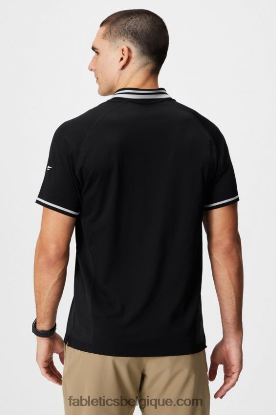 le polo à pointe de la journée d\'entraînement Hommes Fabletics 404P0T3441 pointe noire