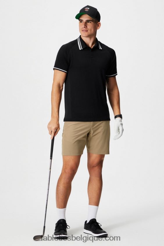 le polo à pointe de la journée d\'entraînement Hommes Fabletics 404P0T3441 pointe noire