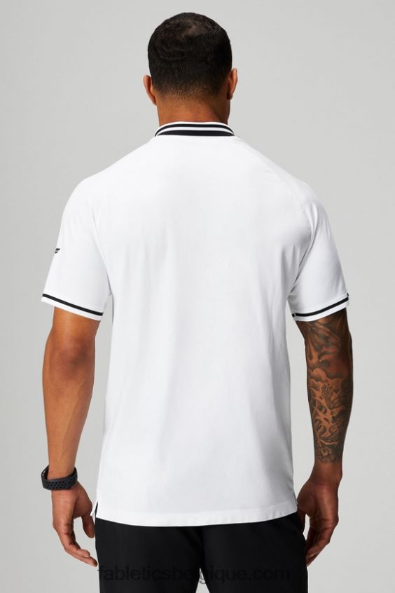 le polo à pointe de la journée d\'entraînement Hommes Fabletics 404P0T3444 pointe blanche/noire