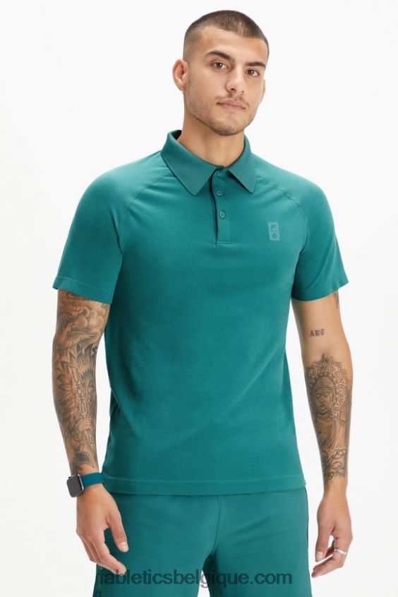 polo universel de jour d'entraînement de tennis Hommes Fabletics 404P0T3447 ut pin doux